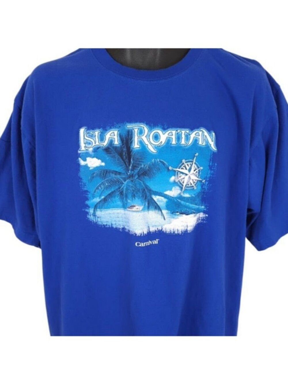 Isla Roatan T Shirt Mens Size XL Blue Carnival Cruises Travel Destination Tee